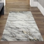 Preview: Teppich Wohnzimmer Teppich Marmor Optik in creme grau gold