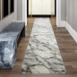 Preview: Teppich Wohnzimmer Teppich Marmor Optik in creme grau gold