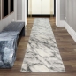 Preview: Teppich Wohnzimmer Teppich Marmor Optik in grau