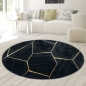 Preview: Teppich modern Wohnzimmerteppich geometrisches Muster in schwarz gold