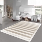 Preview: Kinderzimmerteppich weich robust gestreiftes Fussballfeld in creme beige