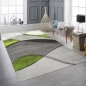 Preview: Teppich modern Teppich Wohnzimmer abstrakt in grün grau schwarz