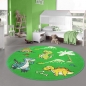 Preview: Kinderteppich Dinosaurier Kinderzimmerteppich Dschungel Vulkan in grün