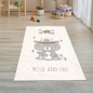 Preview: Kinderzimmer-Teppich flauschig süßer Bär creme