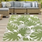 Preview: Exotischer Outdoor-Teppich mit tropischen Blättern in grün
