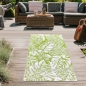 Preview: Pflegeleichter Outdoor-Teppich mit tropischem Design in grün