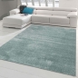 Preview: Moderner Designer Wohnzimmer-Teppich im Uni Design in hellblau