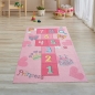 Preview: Prinzessinnen Hüpfspiel Kinder Spielteppich mit Herzen in pink