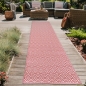 Preview: Praktischer Plastik Outdoor-Teppich mit Rautenmuster in rot/weiß