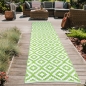 Preview: Vielseitiger Ethno Outdoor-Teppich in grün weiß