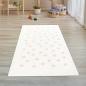 Preview: Kinderteppich weich pflegeleicht rosa Punkte in creme