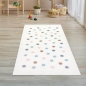 Preview: Kinder-teppich Spielteppich bunte Punkte weich pflegeleicht creme