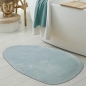 Preview: Ovaler Badezimmer Teppich – schön weich – in blau