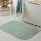Preview: Waschbarer Designer Badezimmer Teppich – abgerundete Ecken – grün