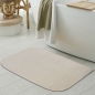 Preview: Rechteckiger Teppich mit abgerundeten Ecken – weich – in beige