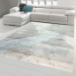 Preview: Moderner Teppich Wohnzimmer abstraktes Muster gestreift grau blau grün schwarz - pflegeleicht