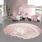 Preview: Kinderzimmer Spielteppich in creme rosa