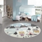Preview: Kinderzimmer Teppich • Bären auf dem Campingplatz • creme blau