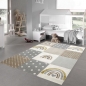 Preview: Kinderzimmer Teppich Spielteppich Regenbogen Punkte Herzchen beige grau creme