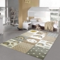 Preview: Kinderzimmer Teppich Spielteppich Regenbogen Herzchen Wolken beige grau braun