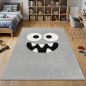Preview: Kinderteppich Grau mit Monster Motiv