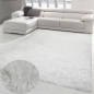 Preview: Shaggy Teppich Hochflor Wohnzimmerteppich Glitzer in Weiß
