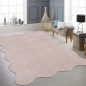Preview: Teppich blush rosa antirutsch weich in moderner Wellenform