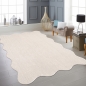 Preview: Teppich beige weicher shaggy mit moderner Wellenform