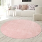 Preview: Wohnzimmer Teppich modern Kurzflor mit Uni Design in Rosa
