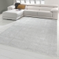 Preview: Wohnzimmer Teppich modern Kurzflor mit Uni Design in Silber