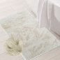 Preview: Waschbarer Edel Teppich für Badezimmer in Hasenfelloptik beige