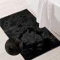 Preview: Luxuriöser weicher Edelteppich für Badezimmer in schwarz