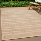 Preview: In- und Outdoor Teppich mit gestreiftem Muster beige/braun