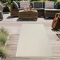 Preview: Creme Outdoor-Teppich mit Runden Linienmuster – Robust
