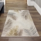 Preview: Designer Teppich mit Palmenzweigen in gold