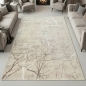 Preview: Designer Teppich mit abstraktem glänzenden Ästemuster creme