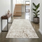Preview: Designer Teppich mit abstraktem glänzenden Ästemuster creme