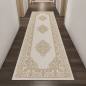 Preview: Teppich Creme Gold Ornament Design Wohnzimmer