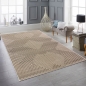 Preview: Moderner Wohnzimmerteppich pflegeleicht geometrisches Muster in Beige