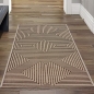 Preview: Moderner Wohnzimmerteppich pflegeleicht geometrisches Muster in Beige