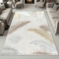 Preview: Creme Teppich mit Palmendesign und Glanz-Effekt Wohnzimmer