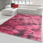 Preview: Moderner Teppich Wohnzimmer in Abstraktem Orientalischen Design in Rot auf schwarzem Hintergrund