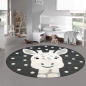 Preview: Kinderzimmer Teppich Baby Spielteppich 3D Optik High Low Effekt Giraffe creme grau schwarz