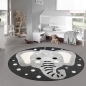 Preview: Kinderzimmer Teppich Baby Spielteppich 3D Optik High Low Effekt Elefant creme grau schwarz