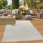 Preview: Moderner Outdoor Teppich wetterfest Terrasse Balkon Boho-Style hochwertig pflegeleicht Beige