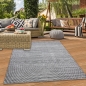 Preview: Moderner Outdoor Teppich wetterfest Terrasse Balkon Boho-Style hochwertig pflegeleicht Anthrazit