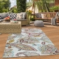 Preview: Robuster In- & Outdoor Teppich modern pflegeleicht & flachgewebt mit orientalischem Muster in Bunt