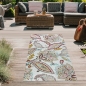 Preview: Robuster In- & Outdoor Teppich modern pflegeleicht & flachgewebt mit orientalischem Muster in Bunt