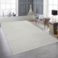 Preview: Wohnzimmerteppich mit niedrigem Flor und halbrundes Linienmuster in Grau