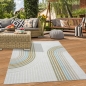 Preview: In- & Outdoor Teppich Linienmuster modern wetterfest & pflegeleicht creme bunt